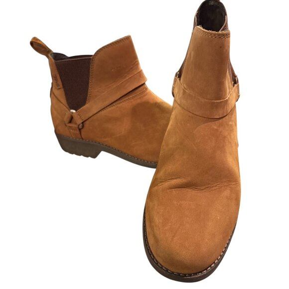 Teva Chelsea Boot Women 8.5 Brown Waterproof Leather Classic All Weather Comfort - Picture 1 of 8